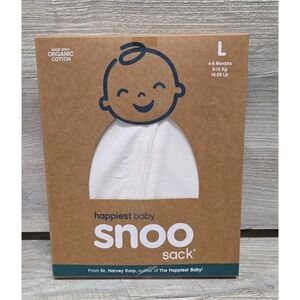 SNOO Happiest Baby Sack Swaddle Wrap White Large 4-6 Months New In Box B4